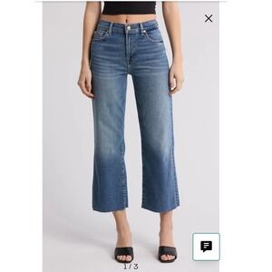 NEW 7 For All Mankind Alexa Cropped Jeans Felicity Blue Raw Hem Size 26